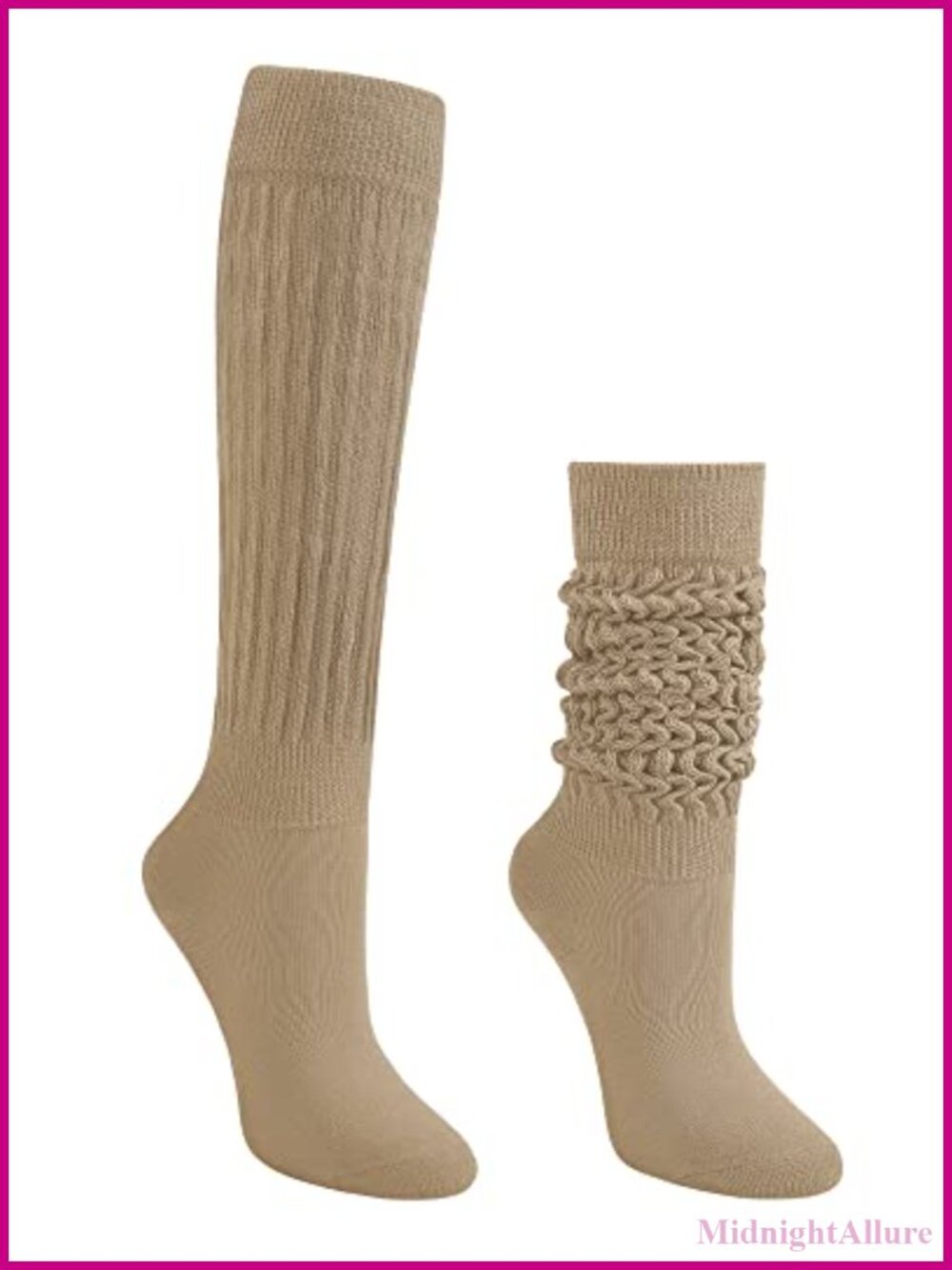 Slouch Socks Women Scrunch Knee High Long Knit Boot Socks